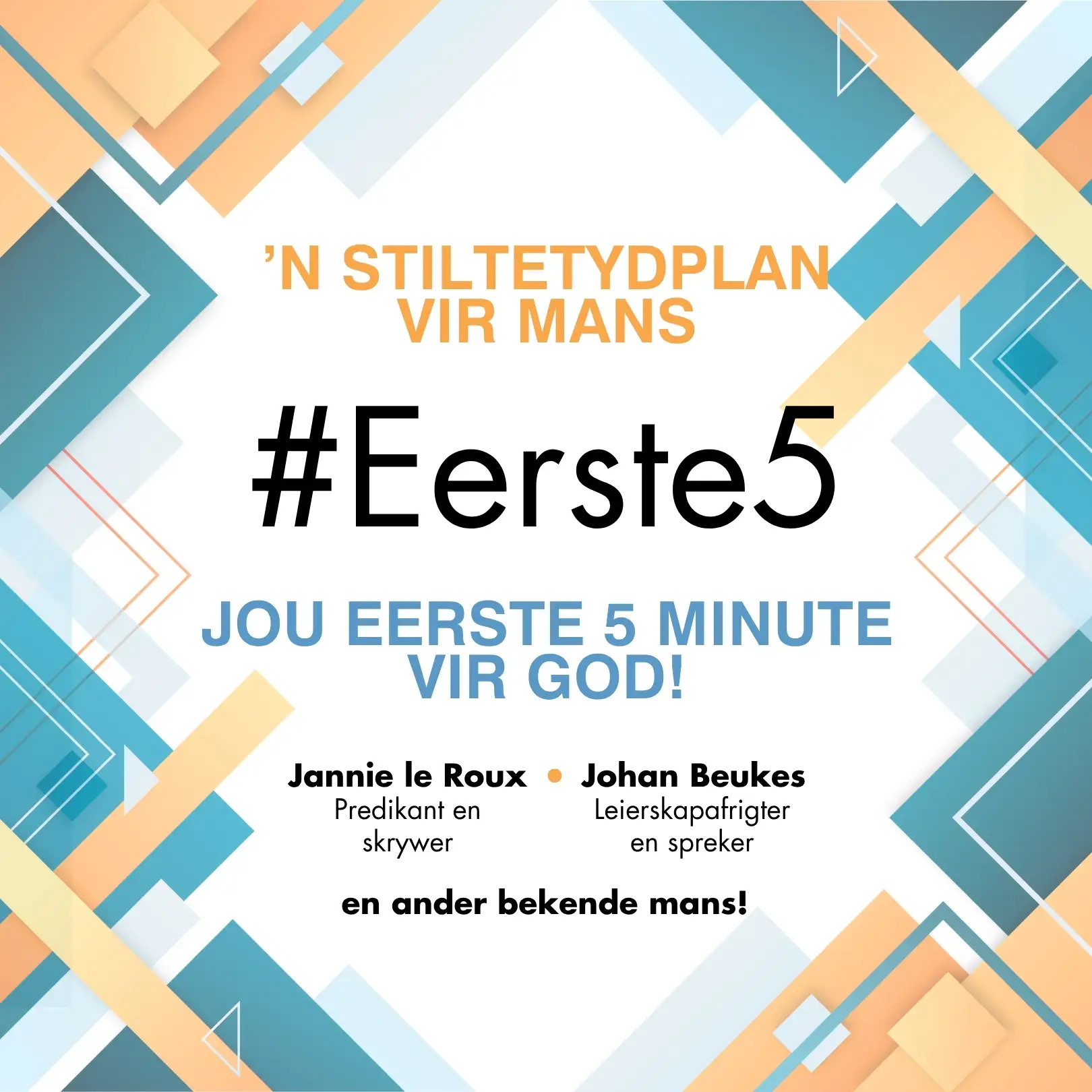 #Eerste5 vir mans